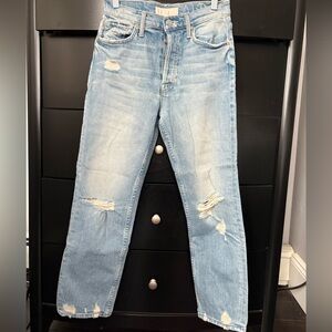 Size 26 Mother Tomcat Straight Leg Jeans - Light Blue